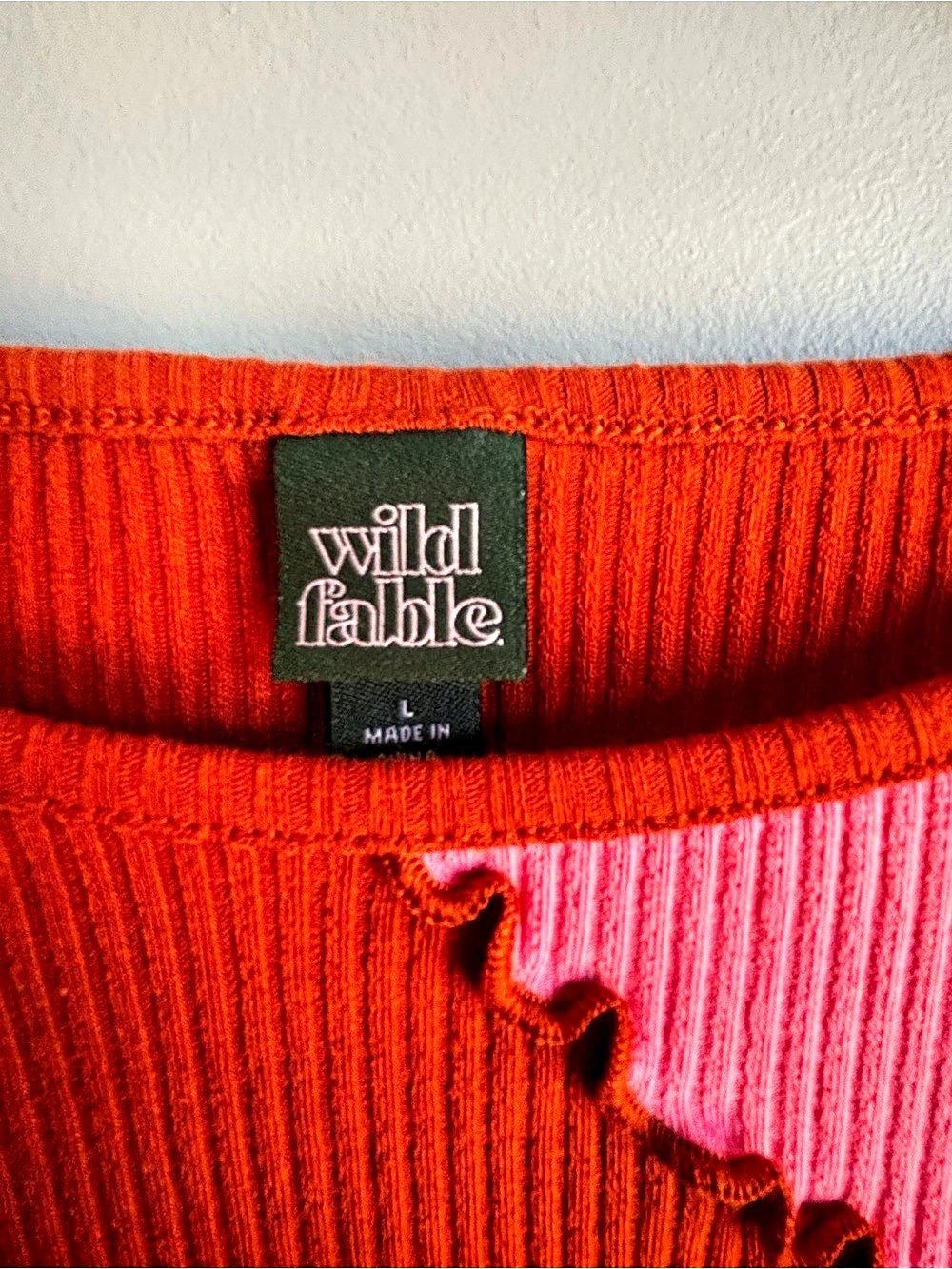 wild fable Color Block Ribbed Crop Top - Picture 3 of 5